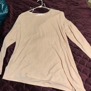 Blush pink Calvin Klein glittery asymmetrical top